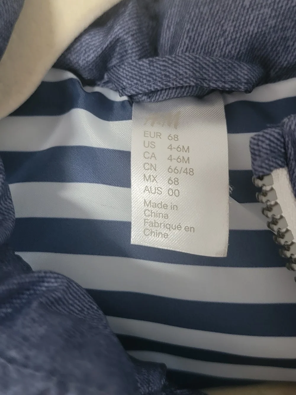 H&M Navy Quilted Puffer Vest with Silver Zipper